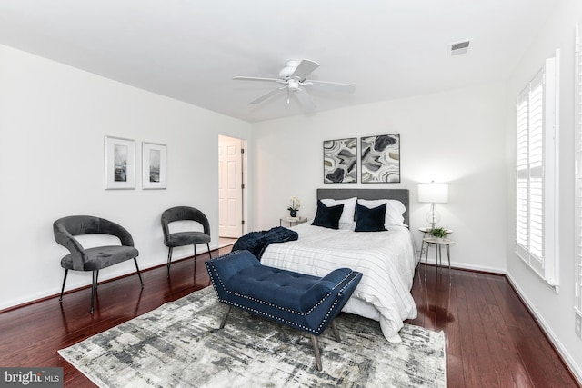 9644 Sutton Green Ct, Vienna, VA 22181 - bedroom featuring wood finished floors, baseboards, and a ceiling fan