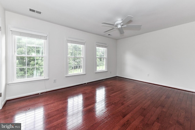 9644 Sutton Green Ct, Vienna, VA 22181 - unfurnished room with wood-type flooring, a ceiling fan, and baseboards