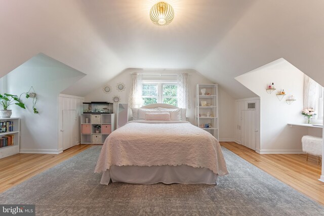 90 Indiantown Rd, Glenmoore, PA 19343 - bedroom featuring wood finished floors, baseboards, and lofted ceiling
