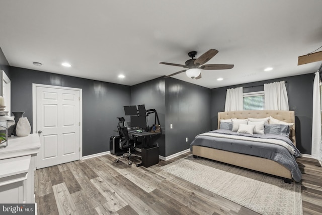 5939 Meadow Rd, Frederick, MD 21701 - bedroom with an office area, wood finished floors, recessed lighting, and baseboards