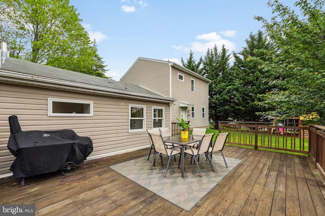 5939 Meadow Rd, Frederick, MD 21701 - deck featuring outdoor dining area and a grill