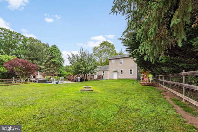 5939 Meadow Rd, Frederick, MD 21701 - view of yard with a playground and a deck