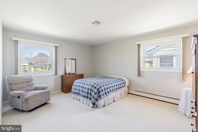 17 Hyannis St, Toms River, NJ 08757 - bedroom featuring baseboard heating, visible vents, and carpet