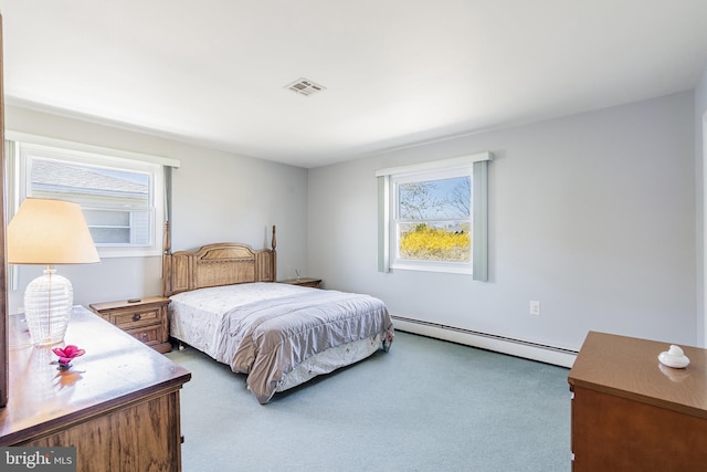 17 Hyannis St, Toms River, NJ 08757 - carpeted bedroom with visible vents, baseboard heating, and multiple windows