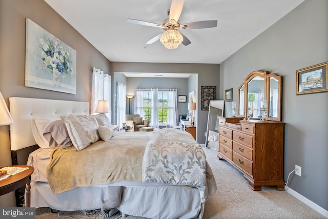 207 Secretariat Dr Unit M, Havre De Grace, MD 21078 - bedroom with light carpet, baseboards, and a ceiling fan