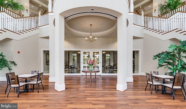 207 Secretariat Dr Unit M, Havre De Grace, MD 21078 - entrance foyer featuring a high ceiling, baseboards, wood finished floors, recessed lighting, and a chandelier
