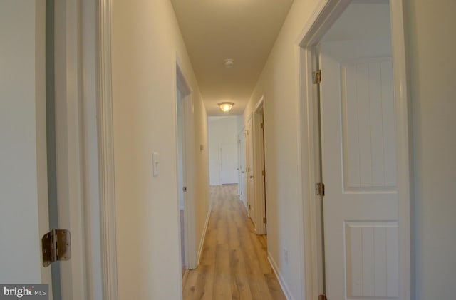 corridor with light wood finished floors