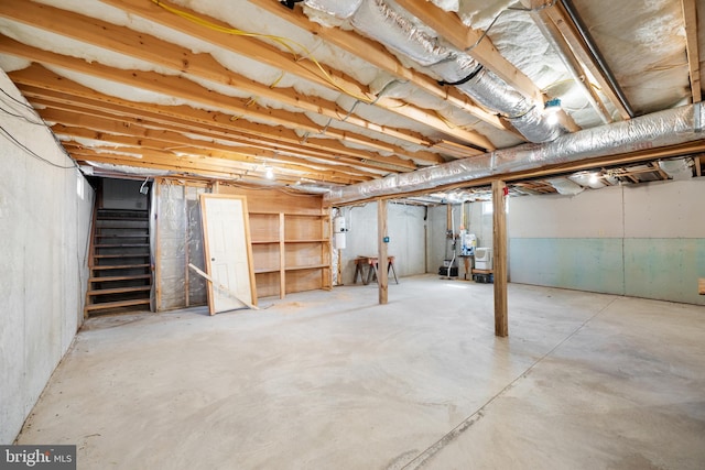 unfinished below grade area with stairs