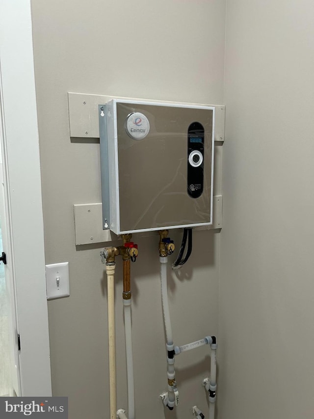 interior details with water heater