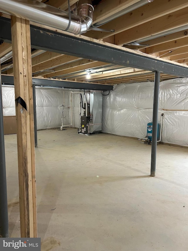 unfinished below grade area with heating unit