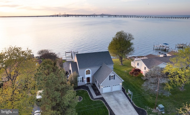 520 Bayside Dr, Stevensville, MD 21666 - aerial view at dusk with a water view