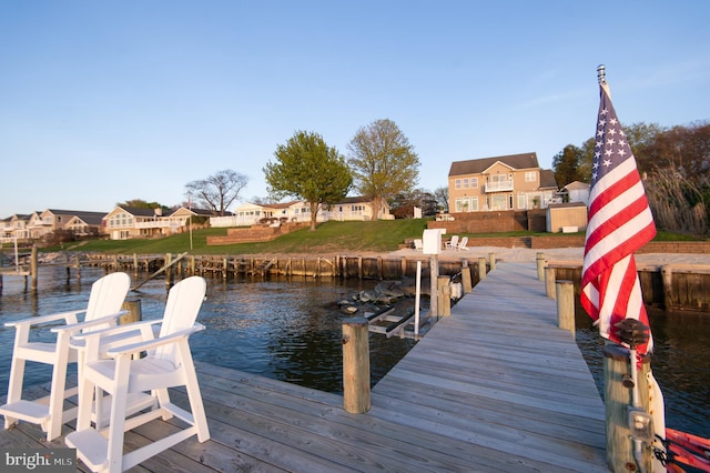 520 Bayside Dr, Stevensville, MD 21666 - dock area with a residential view and a water view