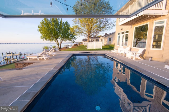 520 Bayside Dr, Stevensville, MD 21666 - outdoor pool with a patio area and a water view