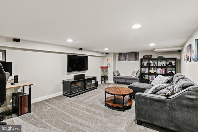 268 S E Ave, Baltimore, MD 21224 - carpeted living area with recessed lighting and a desk