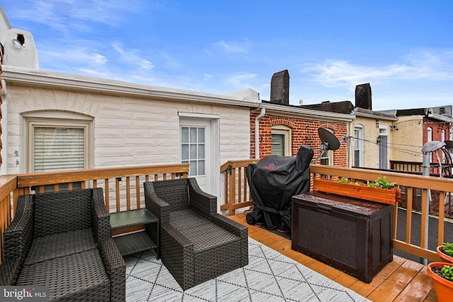 268 S E Ave, Baltimore, MD 21224 - wooden deck featuring a grill