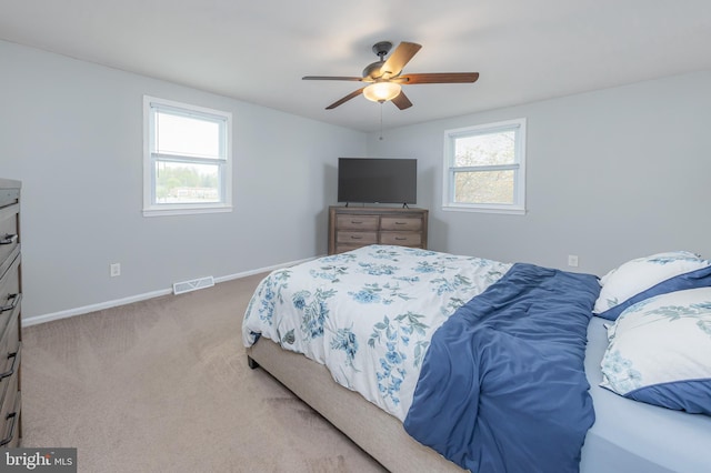 119 Field, Penns Grove, NJ 08069 - carpeted bedroom with visible vents, a ceiling fan, and baseboards