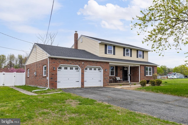 119 Field, Penns Grove, NJ 08069 - traditional home featuring driveway, covered porch, brick siding, an attached garage, and a front yard