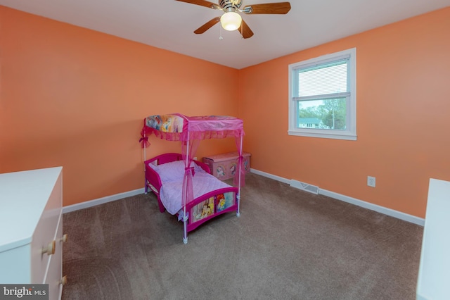119 Field, Penns Grove, NJ 08069 - bedroom with ceiling fan, baseboards, carpet flooring, and visible vents
