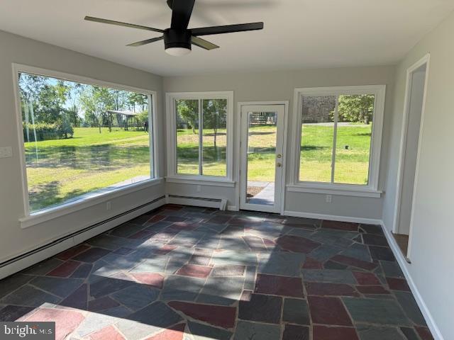 639 Old Airport Rd, Douglassville, PA 19518 - unfurnished sunroom with plenty of natural light and a baseboard radiator