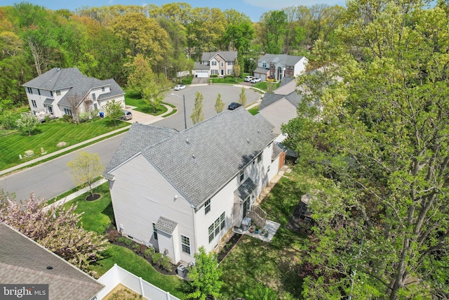 aerial view featuring a residential view