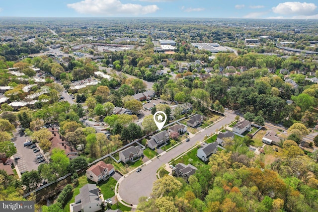 aerial view featuring a residential view
