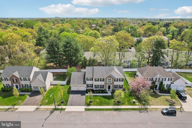 aerial view featuring a residential view