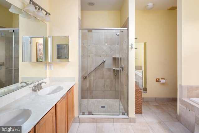 1432 Quaker Rdg, West Chester, PA 19380 - bathroom featuring a stall shower, a sink, and tile patterned floors