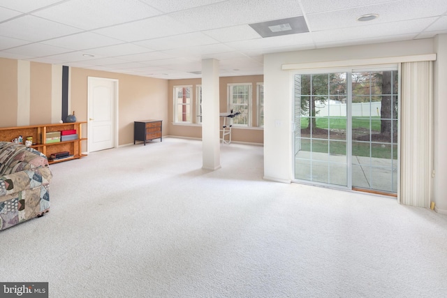 1432 Quaker Rdg, West Chester, PA 19380 - interior space with carpet, a paneled ceiling, and baseboards