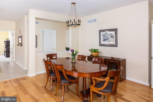 1432 Quaker Rdg, West Chester, PA 19380 - dining room with visible vents, light wood finished floors, and baseboards