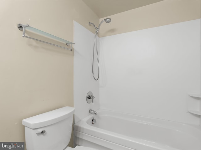 bathroom with toilet and shower / tub combination