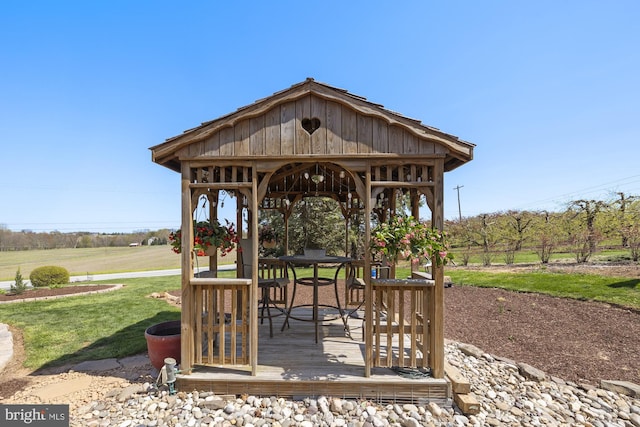 view of patio with a gazebo and a deck