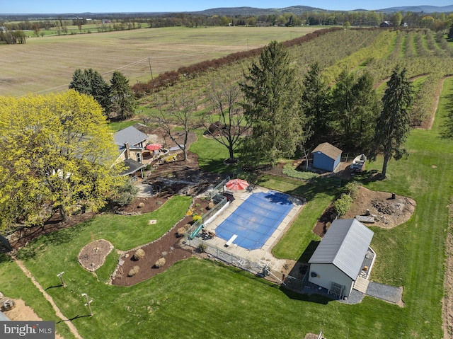 drone / aerial view featuring a rural view