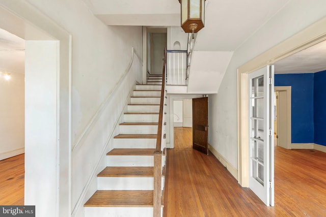 5342 Main St, Stephens City, VA 22655 - stairway with wood finished floors and baseboards