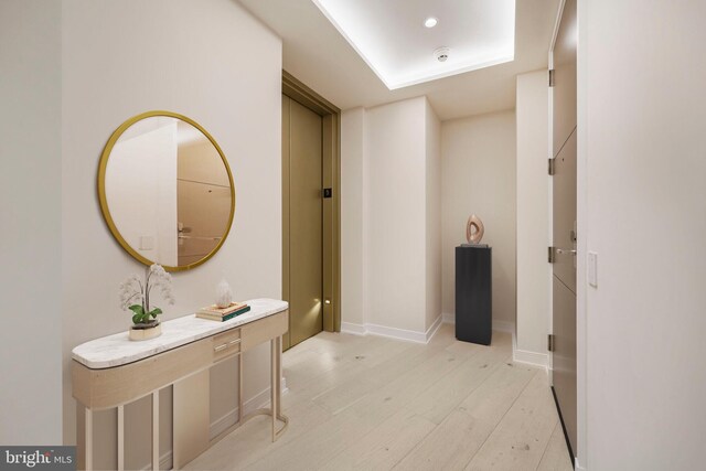 601 Wharf St SW Unit 502, Washington, DC 20024 - hallway featuring baseboards and light wood-type flooring