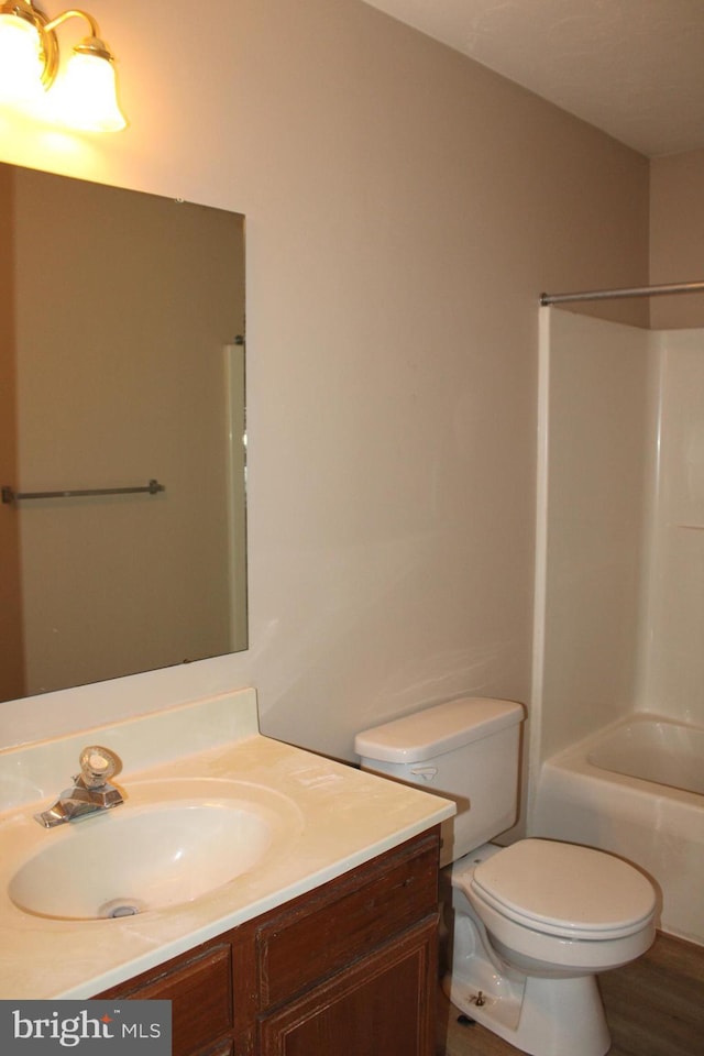 144 Zachary Dr, Hanover, PA 17331 - bathroom with vanity, toilet, and shower / bathtub combination