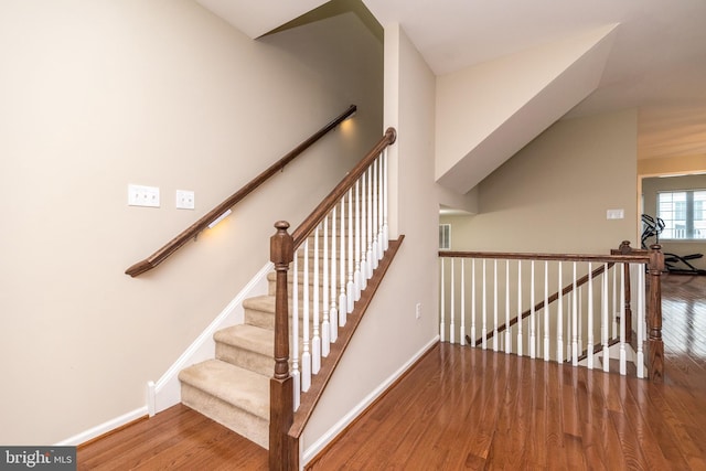 411 Cope Ct, Sellersville, PA 18960 - stairway featuring wood finished floors and baseboards