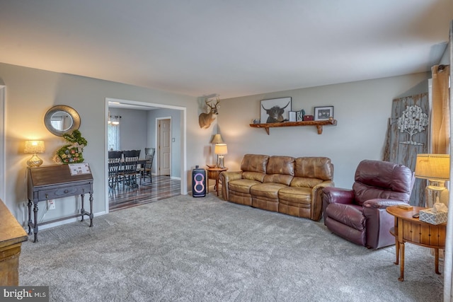 view of carpeted living room
