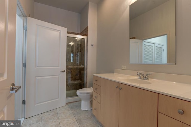 1209 N Charles St N Unit 209, Baltimore, MD 21201 - bathroom featuring vanity, toilet, a stall shower, and tile patterned floors
