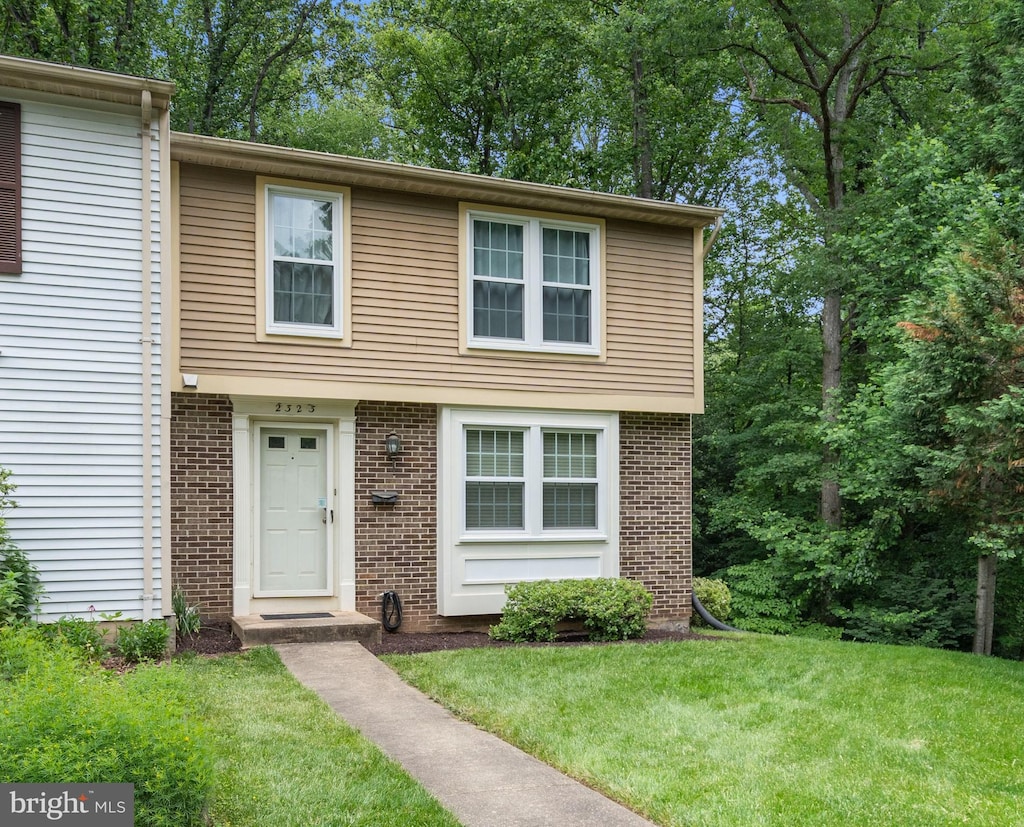 2323 Middle Creek Ln, Reston, VA 20191 - view of front of property with a front lawn and brick siding