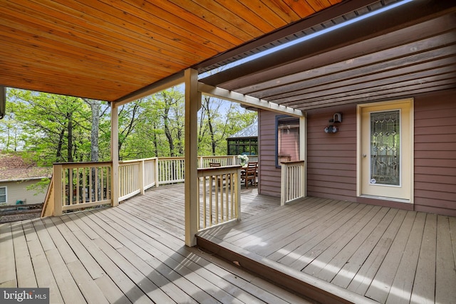 view of wooden deck