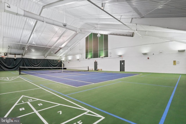 surrounding community with a tennis court, community basketball court, and shuffleboard