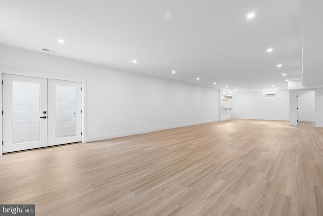 3418 Arnold Ln, Falls Church, VA 22042 - unfurnished living room featuring recessed lighting, visible vents, light wood-type flooring, and baseboards