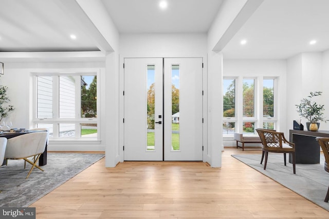3418 Arnold Ln, Falls Church, VA 22042 - foyer entrance with recessed lighting, french doors, and light wood-type flooring