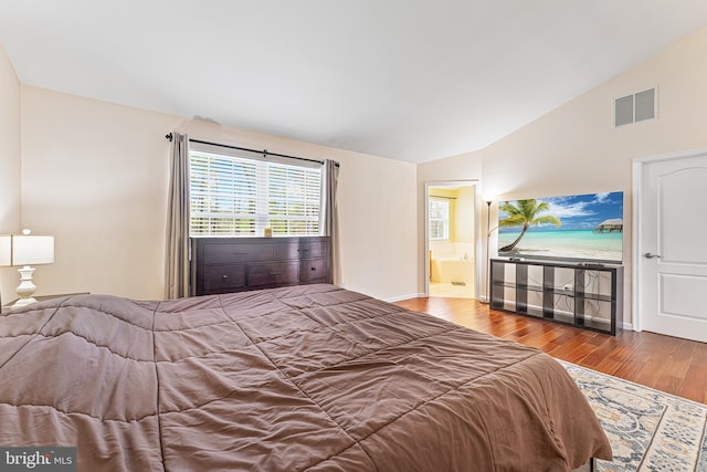 311 Patsy Ct, West Deptford, NJ 08066 - bedroom with lofted ceiling, baseboards, wood finished floors, and visible vents