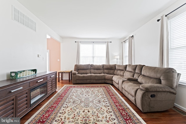 311 Patsy Ct, West Deptford, NJ 08066 - living room with dark wood-type flooring and visible vents