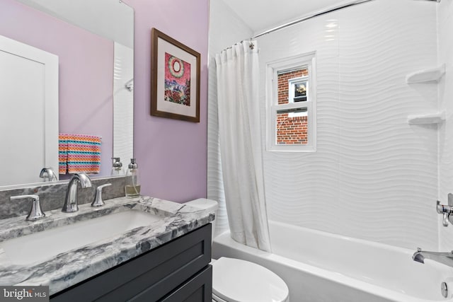 1448 Sheridan St NW, Washington, DC 20011 - full bathroom with vanity, shower / bath combination with curtain, and toilet