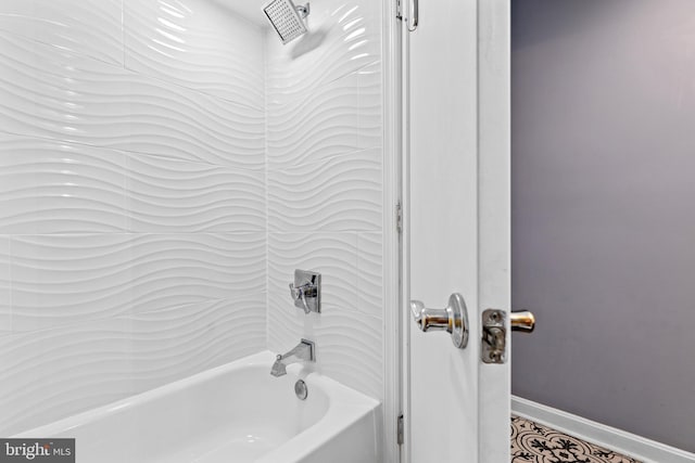 1448 Sheridan St NW, Washington, DC 20011 - bathroom with shower / bath combination and baseboards