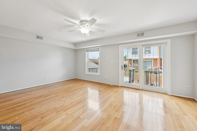 809 Floral Pl NW, Washington, DC 20012 - spare room featuring a ceiling fan and light wood finished floors