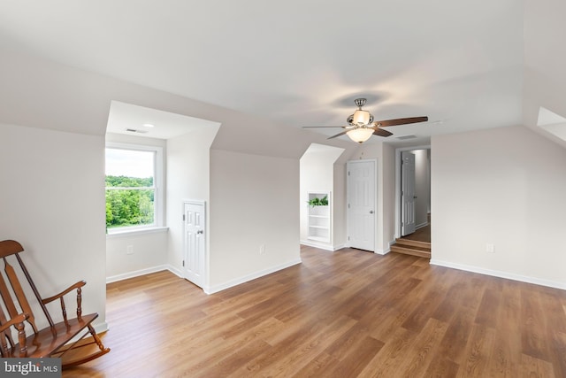 442 Frog Hollow Rd, Winchester, VA 22603 - additional living space with a ceiling fan, wood finished floors, baseboards, and vaulted ceiling