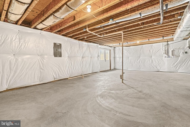 basement featuring electric panel